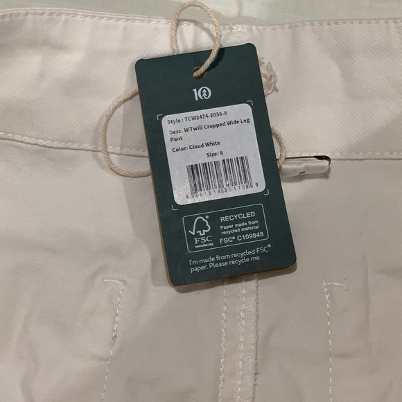 NWT TENTREE Twill Cropped Wide Leg Pant - Picture 5 of 8